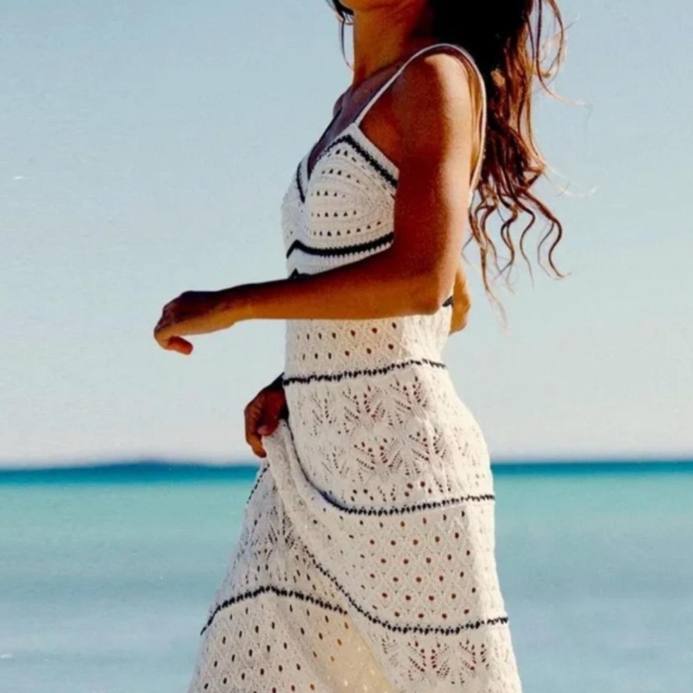 Chic White Crochet Dress